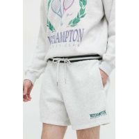Abercrombie & Fitch pantaloni scurti barbati, culoarea gri, melanj