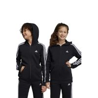 adidas bluza copii U 3S FL FZ culoarea negru, cu glugă, cu imprimeu
