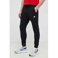 adidas pantaloni de trening din bumbac culoarea negru, uni HA4347