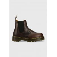 Dr. Martens ghete chelsea de piele 2976 Bex femei, culoarea maro, cu toc plat