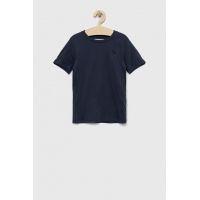 Abercrombie & Fitch tricou copii culoarea albastru marin, neted
