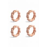 &k amsterdam inele de șervețel Braid Pink Set 4-pack