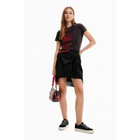 Desigual fusta culoarea negru, mini, drept