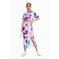 Desigual fusta culoarea roz, midi, creion