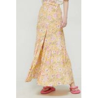Billabong fusta culoarea galben, maxi, evazati