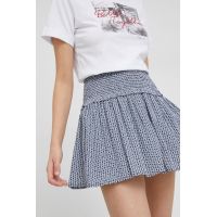 Pepe Jeans fusta Basma culoarea albastru marin, mini, evazati