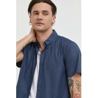 Abercrombie & Fitch camasa barbati, culoarea albastru marin, cu guler button-down, slim
