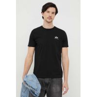 Alpha Industries tricou din bumbac Basic T Small Logo culoarea negru, cu imprimeu 188505.03-Black