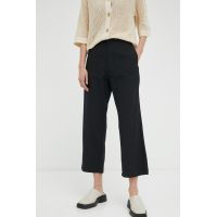 G-Star Raw pantaloni femei, culoarea negru, drept, high waist