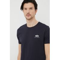 Alpha Industries tricou din bumbac Basic T Small Logo culoarea bleumarin, uni 188505.07-RepBlue