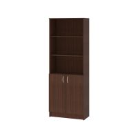 Biblioteca Flint, cu Usi Inferioare si 2 Polite, Wenge, 70 x 32 x 200 cm