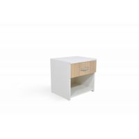 Noptiera Leco, 1 Sertar, Alb/Ulm 40 x 35 x 40 cm