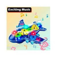 Avion electric cu lumini jucari 3D cu carcasa transparenta, rotite, jucărie model Electric 9 pe set engros