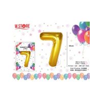 Balon cifra 7 din folie metalizata, auriu, 35cm, en-gros