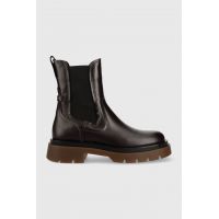 Gant ghete chelsea de piele Meghany femei, culoarea maro, cu toc plat, 25551429.G46