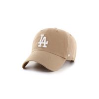47brand șapcă de baseball din bumbac MLB Los Angeles Dodgers culoarea bej, cu imprimeu  B-NLRGW12GWS-KHA