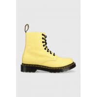 Dr. Martens bocanci de piele 1460 Pascal femei, culoarea galben, cu toc plat, DM30689708