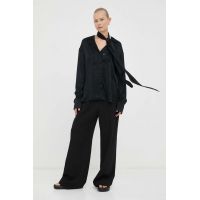 2NDDAY pantaloni femei, culoarea negru, drept, high waist