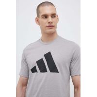 adidas Performance tricou de antrenament Train Essentials Feelready Logo culoarea gri, cu imprimeu IB8276