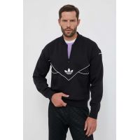 adidas Originals bluză bărbați, culoarea negru, cu imprimeu  HR5339