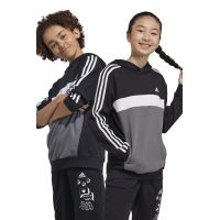 adidas bluza copii culoarea negru, cu glugă, modelator