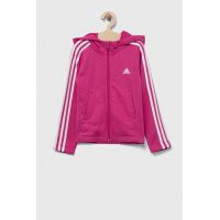 adidas bluza copii culoarea roz, cu glugă, cu imprimeu