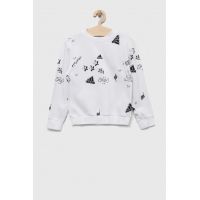 adidas bluza copii JG BLUV Q3SWEAT culoarea alb, modelator