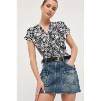 Miss Sixty fusta jeans culoarea albastru marin, mini, drept