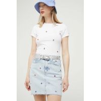Tommy Jeans fusta jeans mini, drept