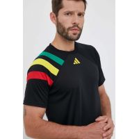 adidas Performance tricou de antrenament Fortore 23 culoarea negru, cu imprimeu  IK5737