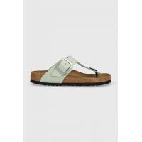 Birkenstock Gizeh Big Buckle culoarea verde, cu toc plat, 1024046