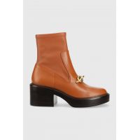 Coach cizme de piele Kenna femei, culoarea maro, cu toc drept, CK031