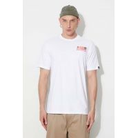 Ellesse tricou din bumbac culoarea alb, cu imprimeu SHR17638-BEIGE