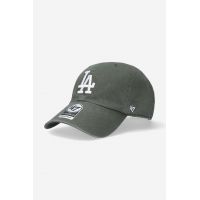 47brand șapcă de baseball din bumbac MLB Los Angeles Dodgers culoarea verde, cu imprimeu  B-RGW12GWSNL-MSG