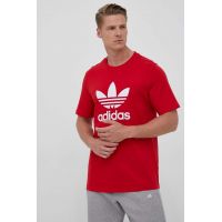 adidas Originals tricou din bumbac culoarea rosu, cu imprimeu