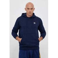 adidas Originals bluză Trefoil Essentials Hoodie bărbați, culoarea bleumarin, cu glugă, cu imprimeu   IM4524