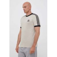 adidas Originals tricou din bumbac culoarea bej, cu imprimeu