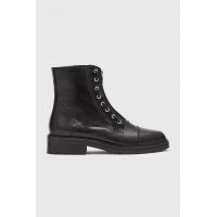 AllSaints cizme de piele ALARIA femei, culoarea negru, cu toc plat, WF0047Z