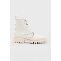 AllSaints cizme de piele TORI femei, culoarea bej, cu toc plat, WF647Y
