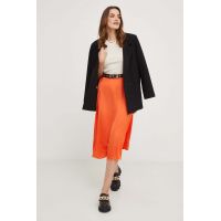 Answear Lab fusta culoarea portocaliu, midi, evazati