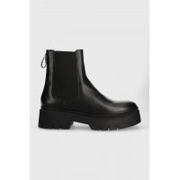 HUGO ghete chelsea de piele Kris femei, culoarea negru, cu platforma, 50494677