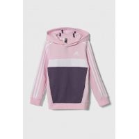 adidas bluza copii culoarea roz, cu glugă, modelator