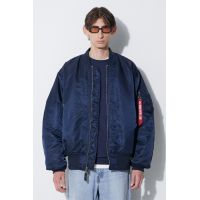 Alpha Industries geacă MA-1 bărbați, culoarea bleumarin, de tranziție, oversize 100101.07-rep.blue