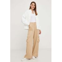 Answear Lab pantaloni femei, culoarea maro, lat, high waist