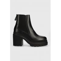 HUGO ghete chelsea de piele Kris femei, culoarea negru, cu toc drept, 50498407