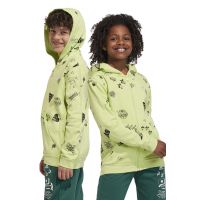 adidas bluza copii J BLUV Q3 FZHD culoarea verde, cu glugă, modelator