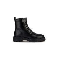 Geox bocanci de piele D IRIDEA K femei, culoarea negru, cu toc plat, D36HRK 00043 C9999