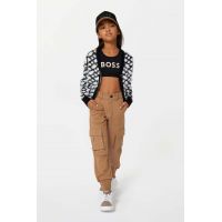 BOSS cardigan copii culoarea alb