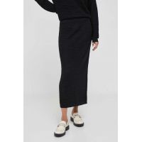 Sisley fusta culoarea negru, midi, drept