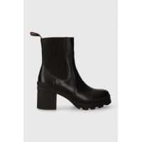 Charles Footwear ghete chelsea de piele Melby femei, culoarea negru, cu toc drept, Melby
